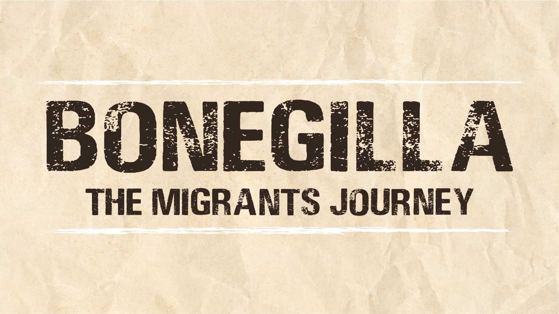 Graphic which reads, "Bonegilla - the migrants journey"